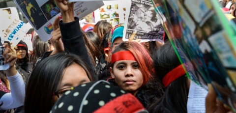 Demonstration in Hong Kong protesting the physical abuse of Erwiana Sulistyaningsih, an Indonesian migrant domestic worker.